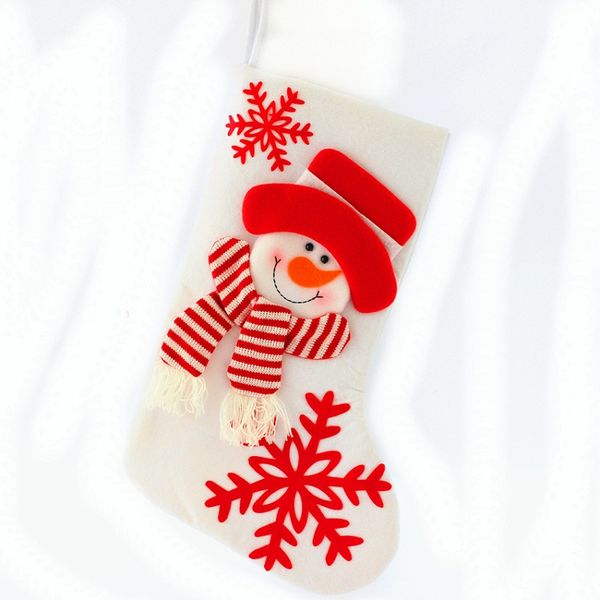 

christmas decorations stockings fabric santa claus sock gift kids candy bag snowman deer pocket xmas decoration for tree ornaments