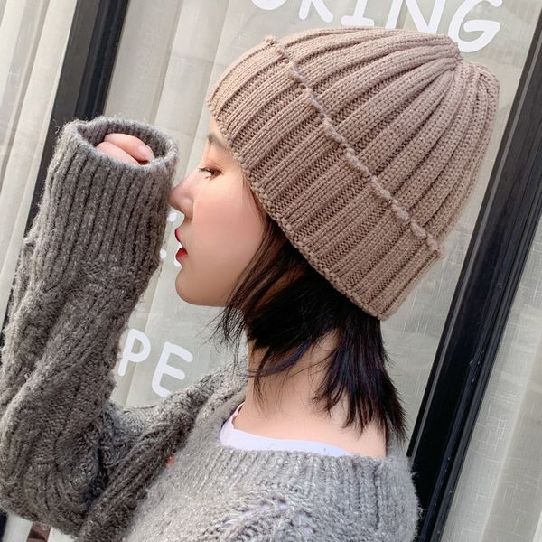 

beanie/skull caps [rancyword] solid women's autumn winter hats beanie casual girls knitted wool warm skullies gj3122, Blue;gray