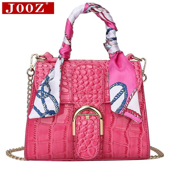 

crocodile luxury handbags women bags designer totes lady hand bag leather with scarf female chain shoulder or crossbody bag