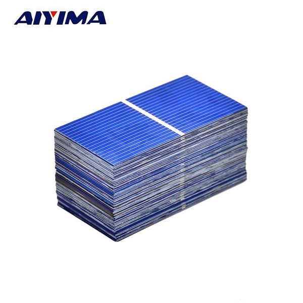 

aiyima 100pc solar panel sun cell sunpower solar cell polycrystalline pvoltaic diy solar battery charger 0.5v 0.225w 52*26mm