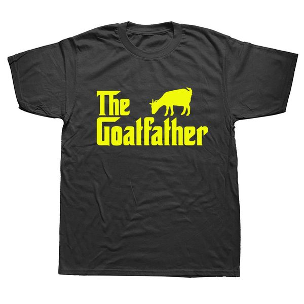 

novelty the goatfather goat fathers day farm animal t-shirt mens short sleeves oversized hip hop printed t shirts tees