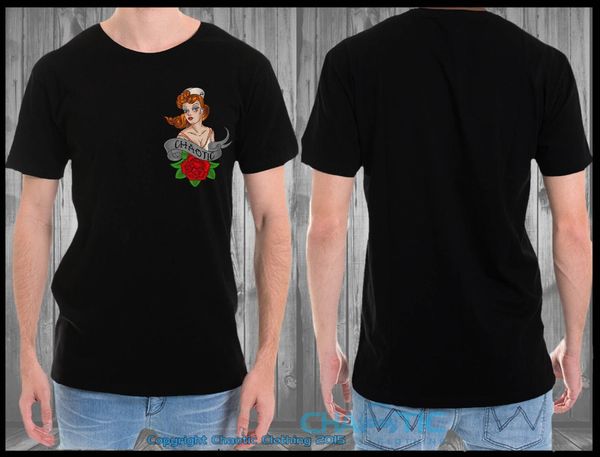 

2019 fashion ment shirt summer style chaotic sailor pin up girl retro vintage fashion edm t shirt singlet muscle cotton shirts