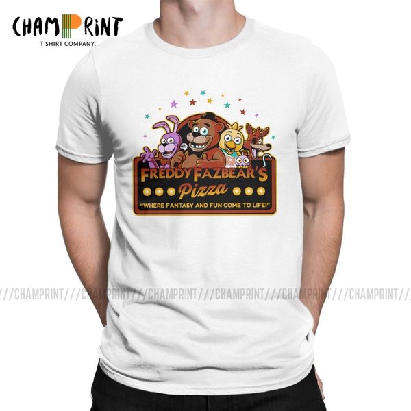 

five nights at freddy's freddy fazbear's pizza fnaf logo t shirt men leisure t-shirts o neck tee shirt short sleeve unique