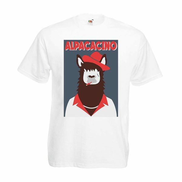 

alpacacino t-shirt funny al pacino llama gift fathers day say hello scarface