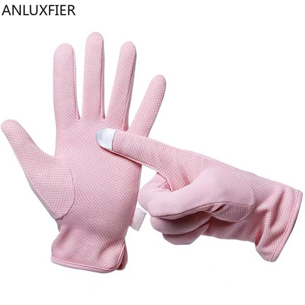 

five fingers gloves h9977 women sunscreen breathable summer thin anti uv anti-skid mittens female sun protection driving fashion hand muff, Blue;gray