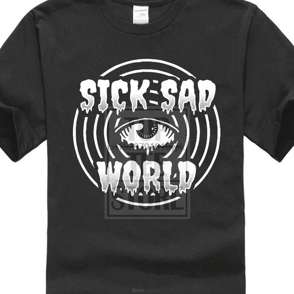

sick sad world menblack t shirt tees clothing