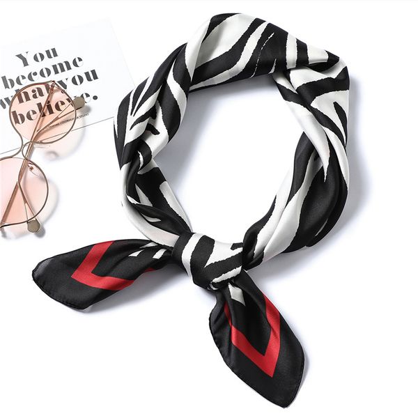 

2020 women square silk bag scarf neck hair band foulard lady head scarves print neckerchief small shawls and wraps summer new, Blue;gray