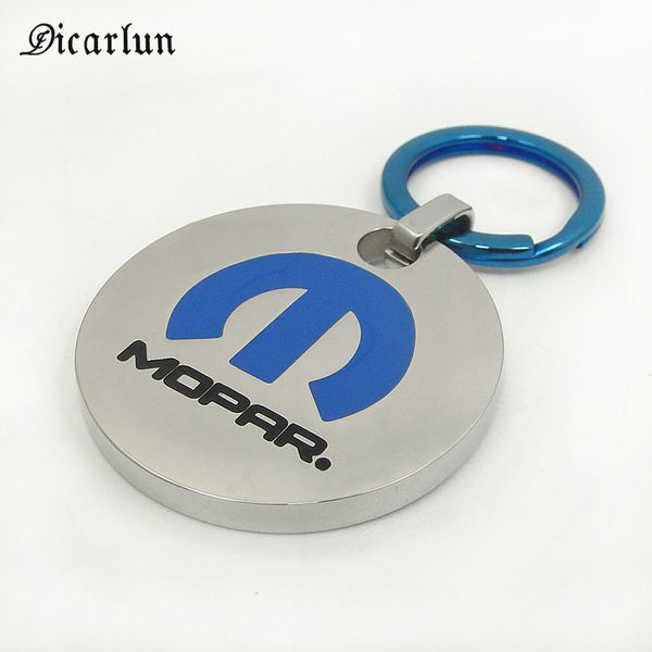 

keychains dicarlun stainless steel auto key chain mopar car logo keychain chrysler blue keyring accesorias driver gifts for lovers, Silver