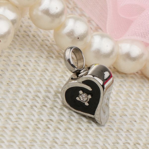 

urn pendants for ashes women crystal enamel heart cremation jewelry, Silver