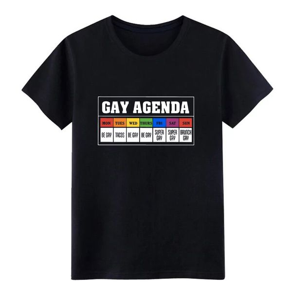

men's gay agenda gay t shirt character short sleeve crew neck gents loose funny summer trend shirt