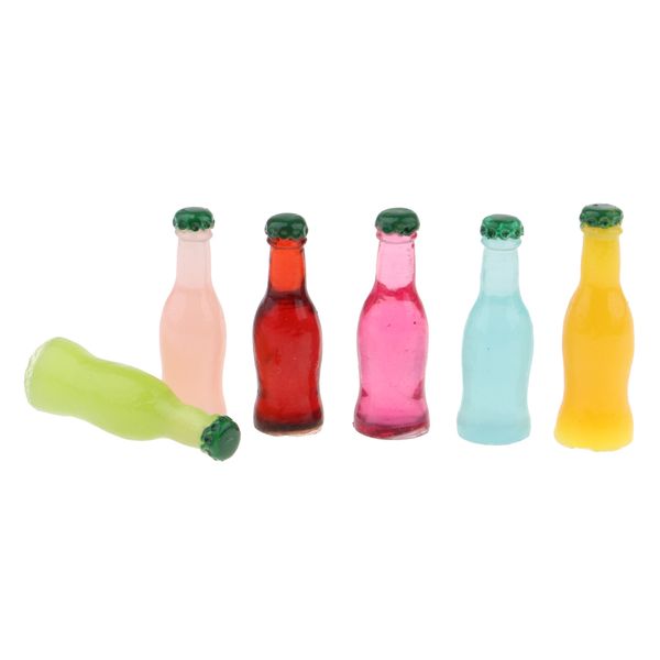 

12pcs colorful cocktail bottles 1:12 scale dolls house miniature bar pub accessaries