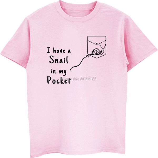 

summer fashion men o-neck cotton t shirt i have a snail in my pocket cute t shirt tshirt mens womens gift tees harajuku