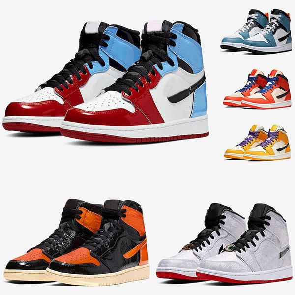 

new fashion retro1.0 basketball shoes mens and womens 1 aj1s sports shoes cool black white red blue fearless basketball shoes