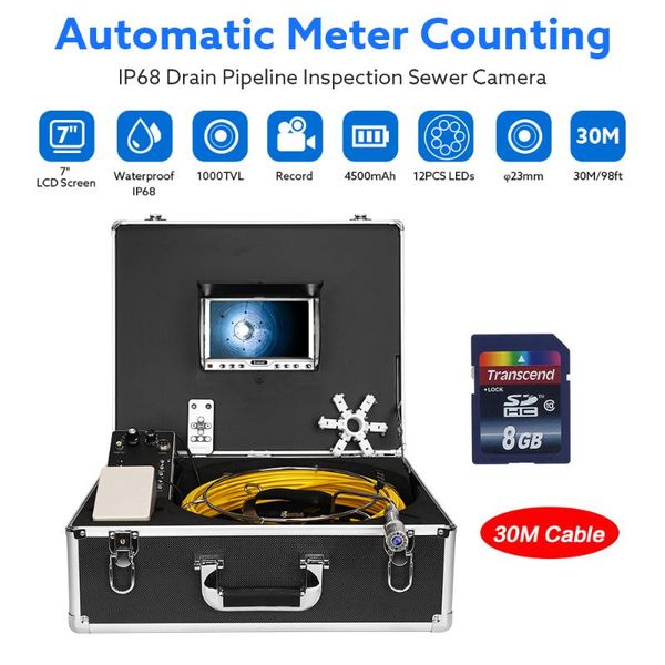 

eyoyo handheld 30m pipe pipeline sewer inspection camera, portable drain plumbing wall industrial endoscope waterproof camera