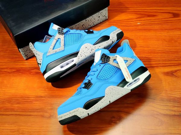 

2020 new 4 se university blue men women basketball shoes 4 pine green ck6630-100 sports sneaker with original box us 5.5-13