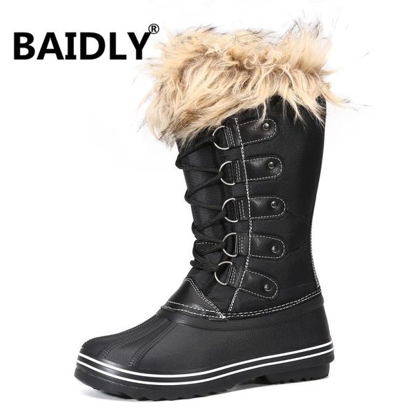 

women's ankle boots fur boots warm snow winter shoes for women waterproof padded winter women footwear, Black