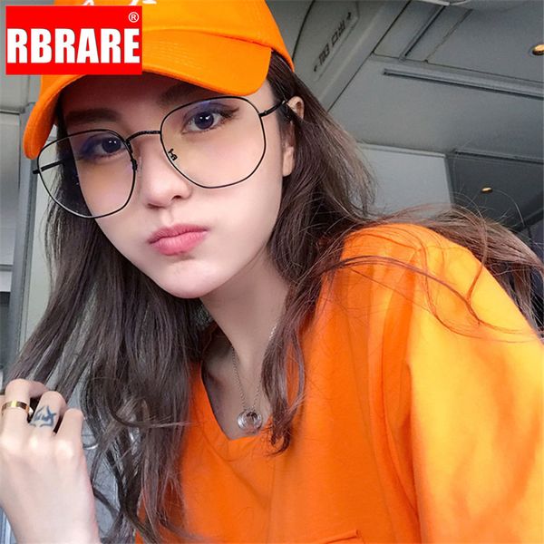 

sunglasses rbrare square anti-blue light glasses frame alloy flat mirror men women eyeglasses oversized reading okulary, White;black