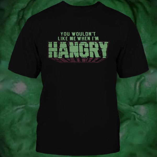 

fashion men t shirt retro vtg hulk parody you wouldn't like me when i'm hangry shirt, hungry angry tee shirt