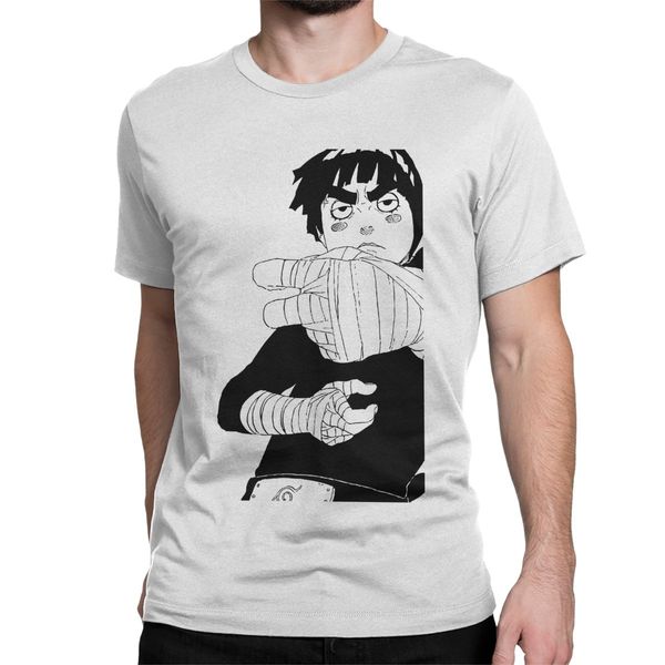 

men's t-shirt rock lee naturo manga drunken fist vintage pure cotton tee shirt short sleeve t shirts crew neck plus size
