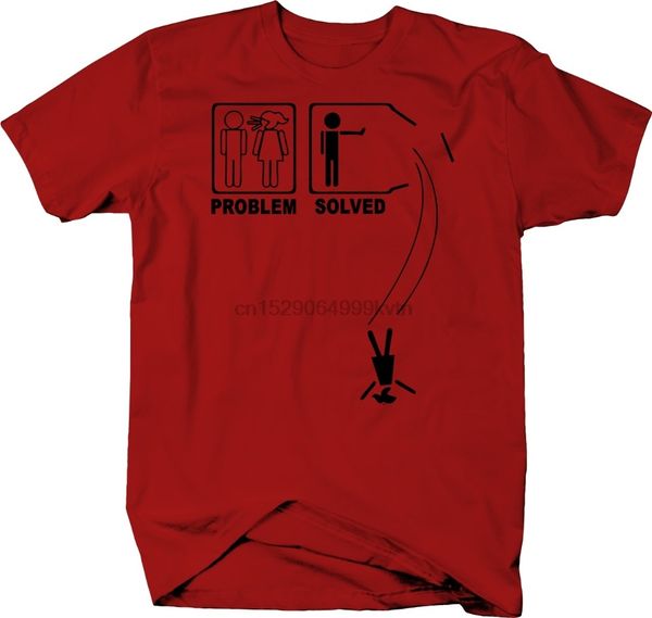 

problem solved single married college color t-shirtnew 2020 print letters men tee shirt men t shirt 100% cotton print