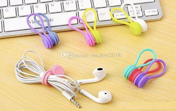 

multifunction management silicone earphone headphone cord winder usb cable holder strap magnetic organizer gather clips bookmark