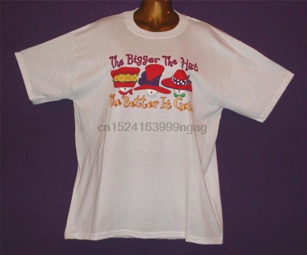 

red hat hi society 'the bigger the hat the better it gets' t-shirt m l xl