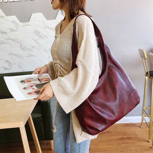 

simple shoulder bags retro brown handbag totes soft leather bag large casual bag tote woomen 2020 messenger bolso mujer