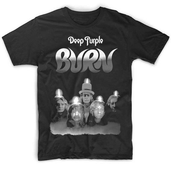 

deep purple burn black t shirt cotton all sizes s-3xl brand style short sleeve