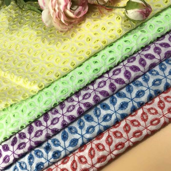 

ribbon embroidered circles 100% cotton fabric flowers tissu africain brode guinea brocade french lace, Pink;blue
