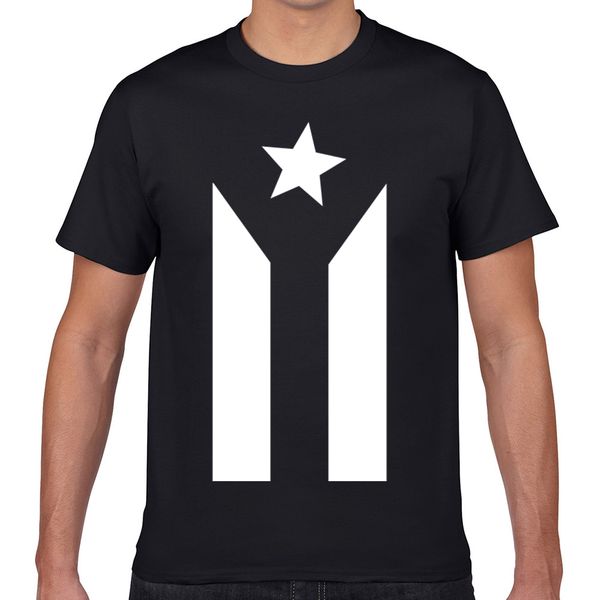 

топы футболка мужчины пуэрто-рико черный флаг fit подписи geek хлопок мужчины tshirt xxxl