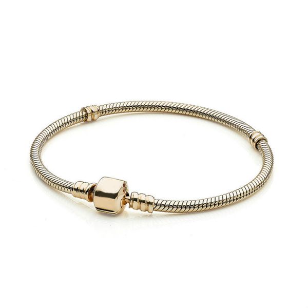 

new 100% 925 sterling silver 550702 moments gold clasp bracelet fit diy charm women original fashion jewelry gift1, Golden;silver