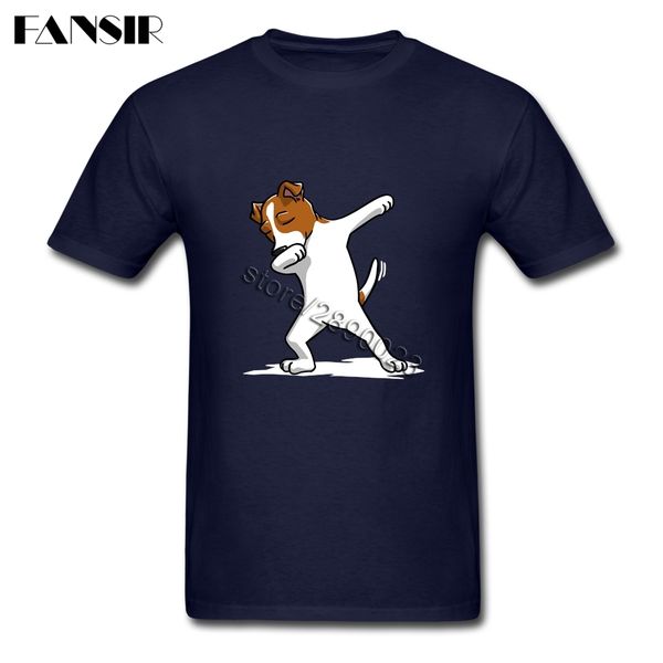 

funny dabbing jack russell terrier dog shirt novelty men's t shirts short sleeve cotton o-neck t shirt for teenage