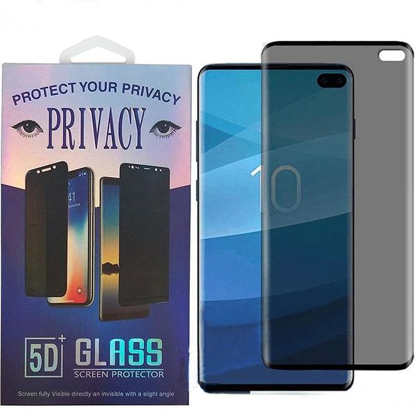 

case friendly curved privacy tempered glass screen protector for samsung galaxy s10 s9 s8 plus note 8 note 9 note 10 pro with retail package