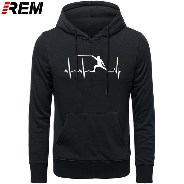 

men fencing heartbeat for fencers - foil epee saber-rt women hoodies, sweatshirts rem fleece cotton full