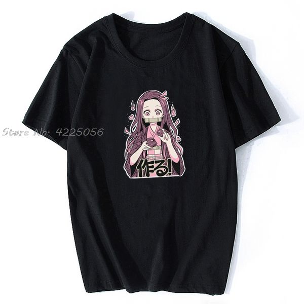 

workout building with nezuko shirt kimetsu no yaiba t-shirt anime print fashion men cotton tshirt tees streetwear
