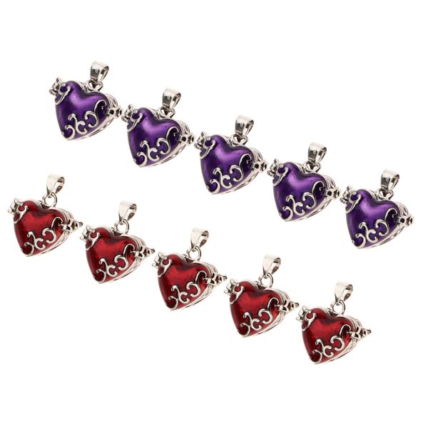 

10 шт сердце эмаль openable кремация keepsake урна подвеска diy craft, Silver