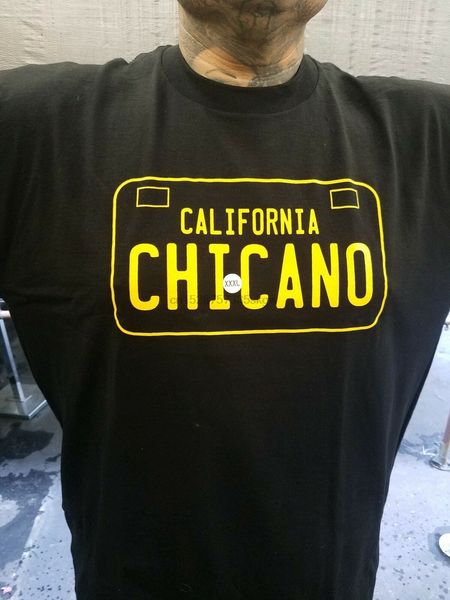 

vintage california chicano license plate t-shirt new funny brand clothing tee