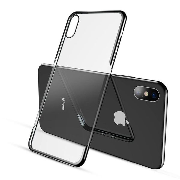 

clear case for iphone 7 8 6 plus electroplating soft silicon phone cases for iphone xr xs max x 7 6s plus cover