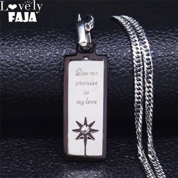 

pendant necklaces love stainless steel chain necklace for men black silver color jewelry joyas de acero inoxidable para mujer n2597s03