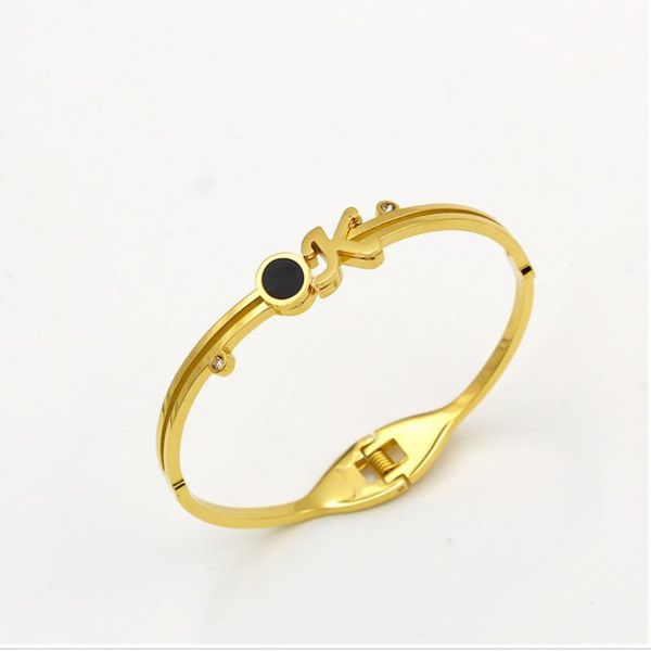 

из нержавеющей стали новая мода черный ok письмо браслет, Black