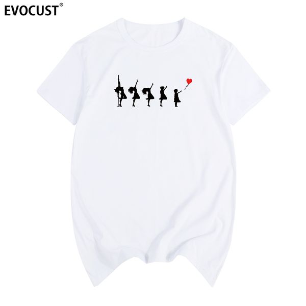 

banksy funny float balloon girl panda guns urban art flower t-shirt cotton men t shirt new tee tshirt womens fashion