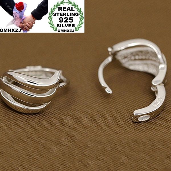 

omhxzj wholesale european fashion woman girl party wedding gift silver geometric s925 sterling silver hoop earrings ea448, Golden;silver