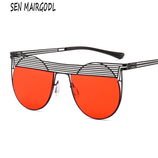 

sunglasses women glasses lunettes round glasses 2020 personalized vintage metal sun grid luxury frame gradient men uv400 design fhuui, White;black