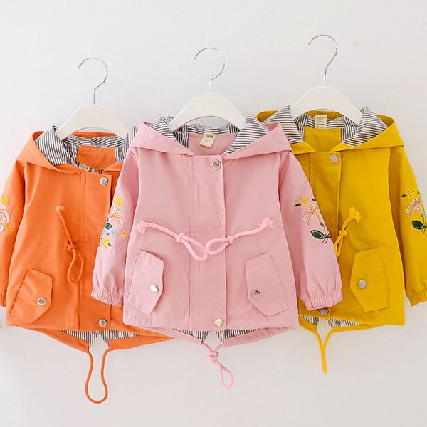 

autumn cute baby girls coats casual hooded outerwear stylish printing windbreaker children clothes spring girl jackets 2-5 years, Blue;gray