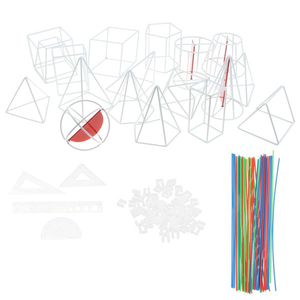 

18pcs геометрия формы рама модель набор с поперечным сечением и вспомогательной линии, math исследование средней школы геометрических тел мо