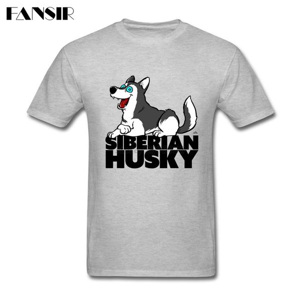 

cool short sleeve crewneck cotton siberian husky cartoon dog for men t-shirt big size party clothing