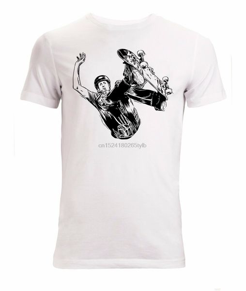

tony hawk famous skater black artwork mens t shirt white