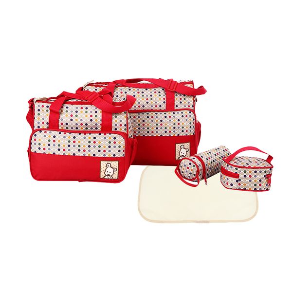

5pcs polka dots baby nappy changing hospital diaper bags travel bottle holder