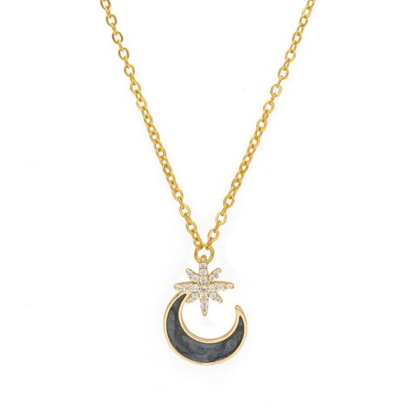

pendant necklaces cute moon for women bohemia chain choker necklace simple jewelry bijoux collares link crystal copper, Silver