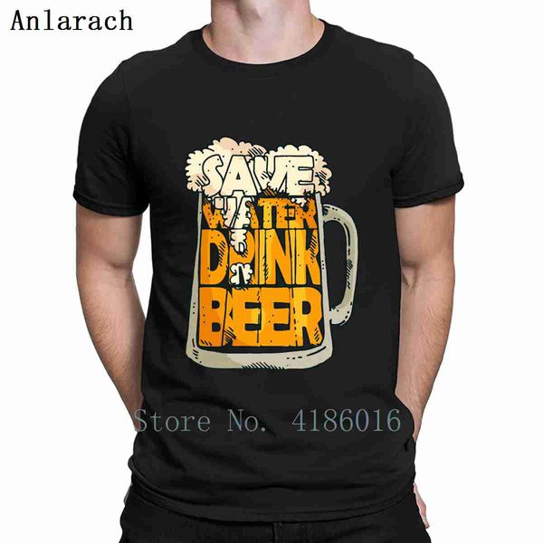 

save water drink beer funny beer quote drink gift t shirt fit summer comical unique s-4xl short sleeve customize shirt
